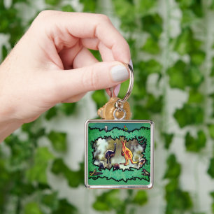 Australian Wildlife Bushland Frame Keychain