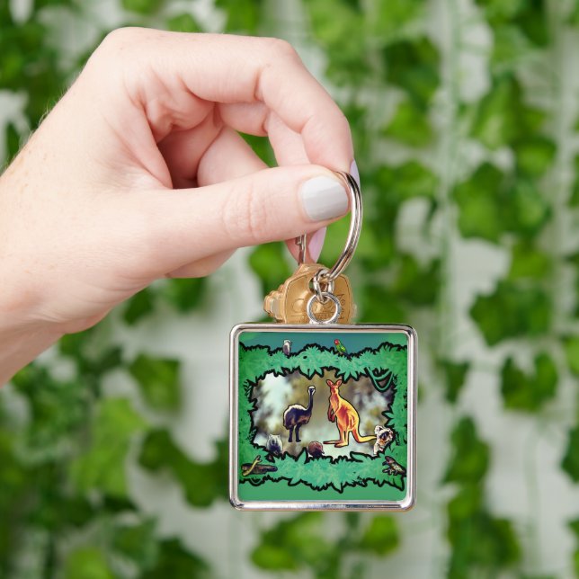 Australian Wildlife Bushland Frame Keychain (Hand)