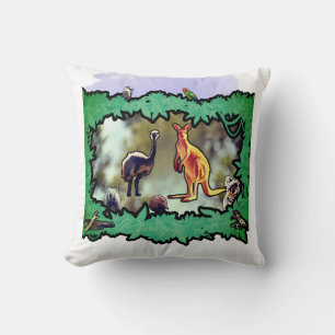 Australian Wildlife Throw Pillow