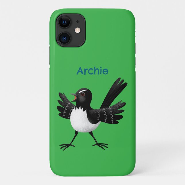 Australian Willie Wagtail cartoon personalized Case-Mate iPhone Case (Back)