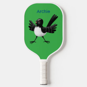Australian Willie Wagtail cartoon personalized Pickleball Paddle