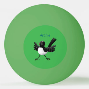 Australian Willie Wagtail cartoon personalized Ping Pong Ball