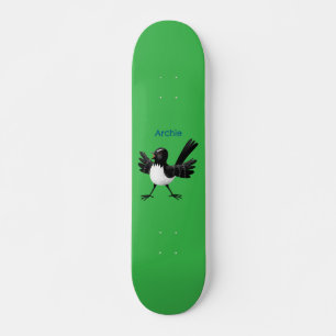 Australian Willie Wagtail cartoon personalized Skateboard