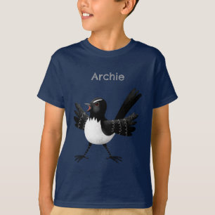 Australian Willie Wagtail cartoon personalized T-Shirt