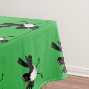 Australian Willie Wagtail cartoon personalized Tablecloth