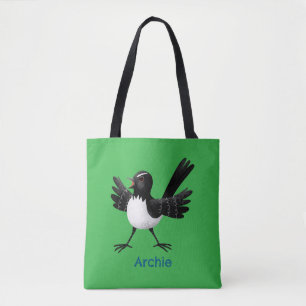 Australian Willie Wagtail cartoon personalized Tote Bag
