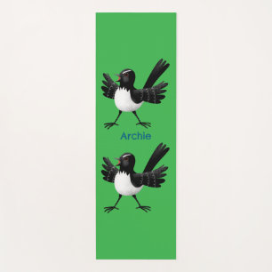Australian Willie Wagtail cartoon personalized Yoga Mat