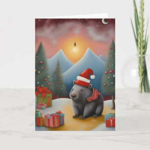 Australian wombat Christmas  Card