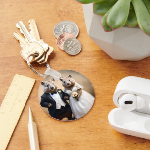Australian Wombat Wedding, Keychain