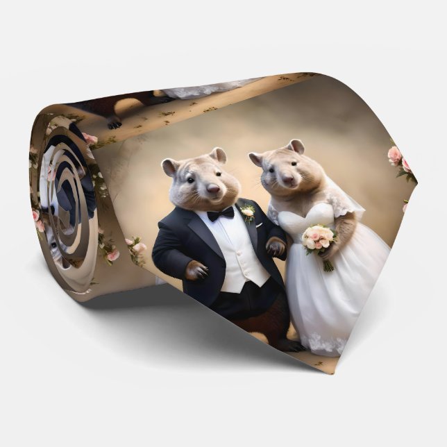 Australian Wombat Wedding,  Tie (Rolled)