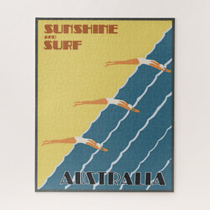Australian Women Swimmers Vintage Travel poster Jigsaw Puzzle