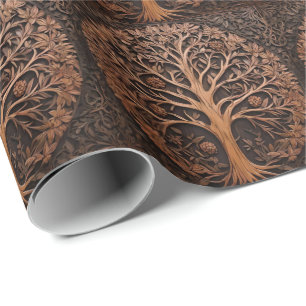 Australian Woodlands: 3D Warah Tree Wood Print, Wrapping Paper