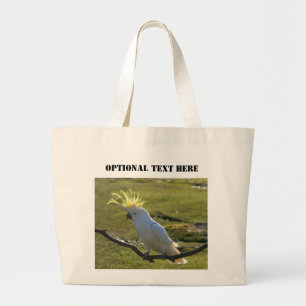 Australian Yellow Sulphur Crested Cockatoo Large Tote Bag