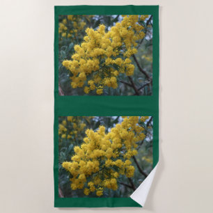 Australian Yellow Wattle Tree,  Beach Towel
