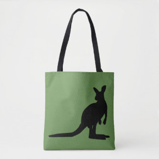 Australiana Kangaroo On Green Tote Bag