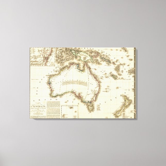 AustraliaPanoramic MapAustralia 2 Canvas Print (Front)