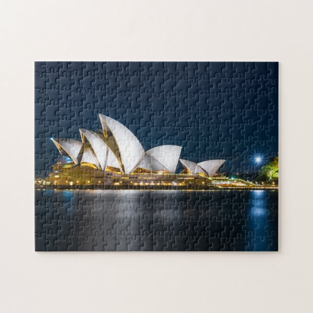 Australia's Iconic Sydney Opera House By Night Jigsaw Puzzle (Horizontal)