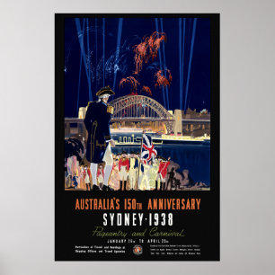 Australie 1938 Poster vintage du 150e anniversaire