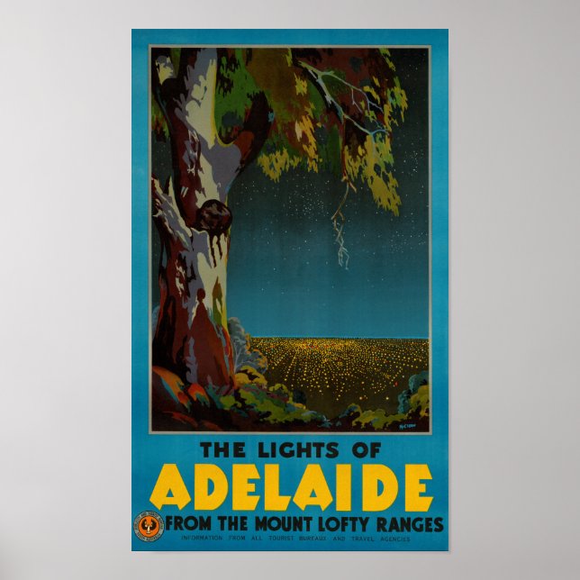 Australie Adélaïde restauré Poster Vintage voyage (Devant)