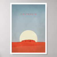 Australie avec Sunset & Ayers Rock/Uluru | Poster