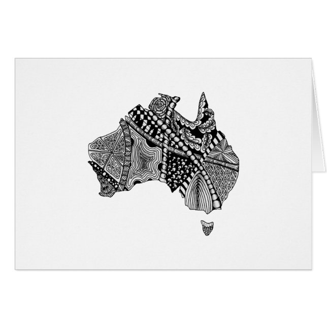 Australie Carte Doodle (Devant horizontal)