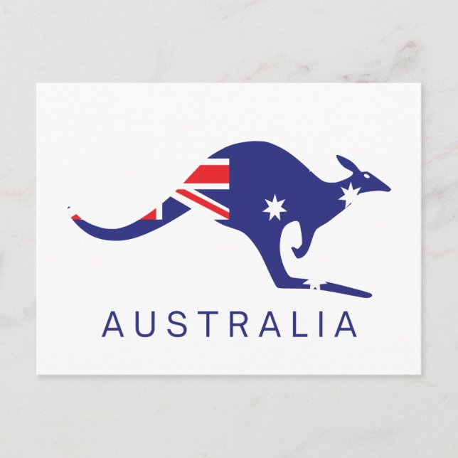 Australie Cartes postales Kangaroo Drapeau Classiq (Devant)