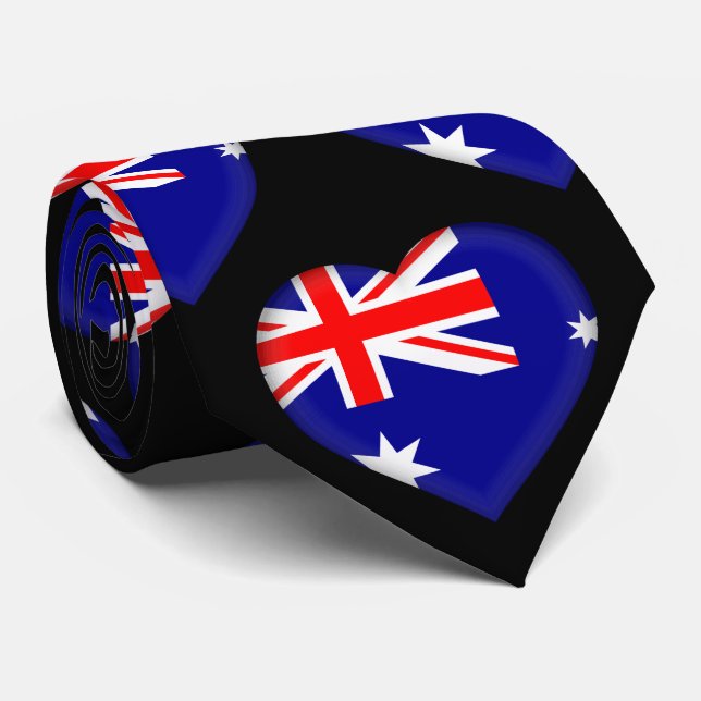 Australie Drapeau couleurs Motif de coeur Cravate (Roulé)