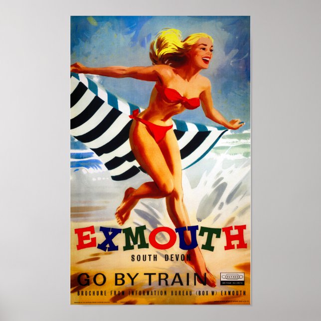 Australie Exmouth South Devon Poster vintage (Devant)