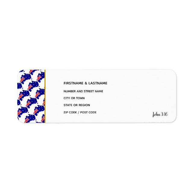 AUSTRALIE John 3:16 Sticker Adresse de retour Labe (Devant)