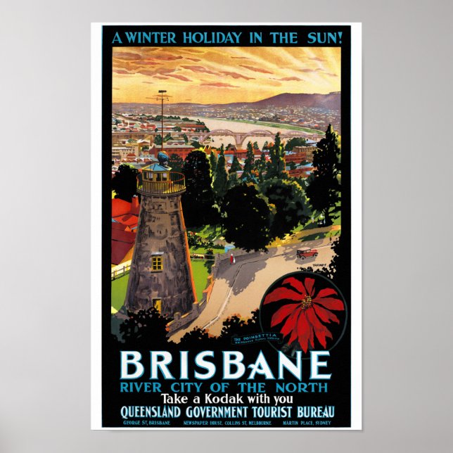 Australie Poster Vintage voyage restauré (Devant)