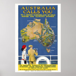 Australie vous appelle Poster vintage 1924