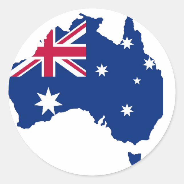 Australien Flagge Australia Style Design Classic Round Sticker (Front)