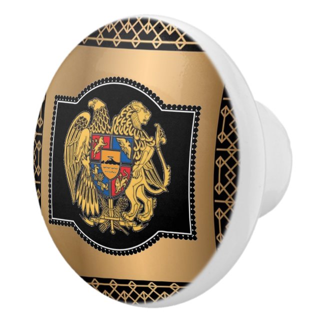 Australien Shield Ceramic Pull Door Knob (Right)