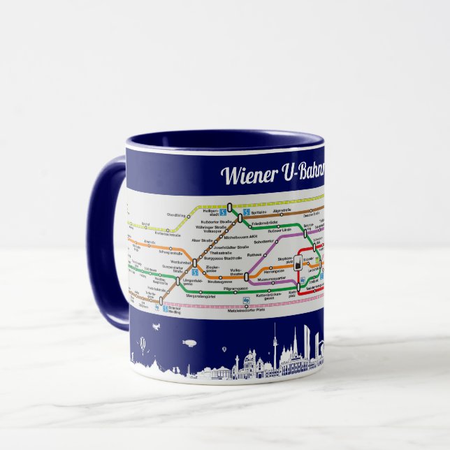 " Austria: 2021/today Vienna - Metro network ...   Mug (Front Left)