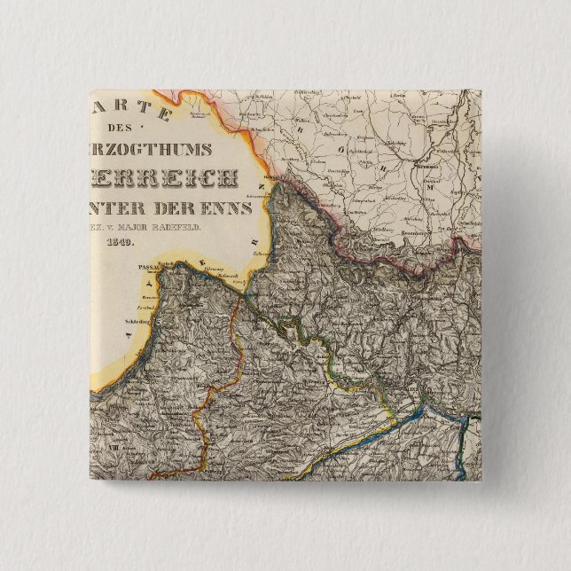 Austria 4 2 inch square button (Front)