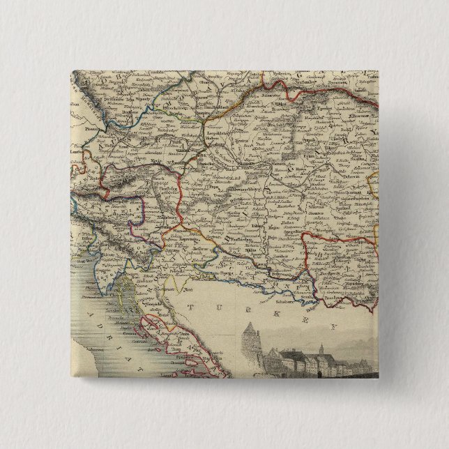 Austria 9 2 inch square button (Front)