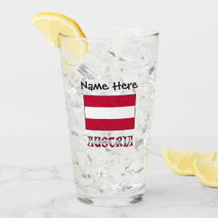 Austria and Austrian Flag Personalized  Glass