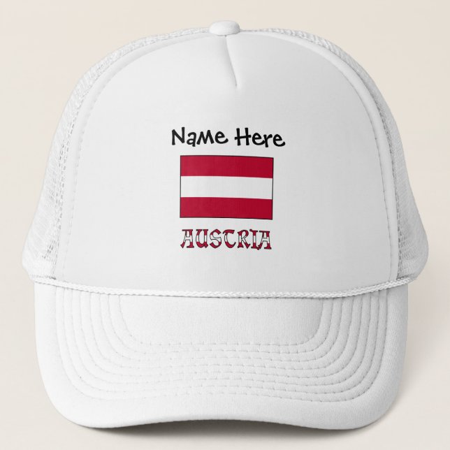 Austria and Austrian Flag Personalized  Trucker Ha Trucker Hat (Front)