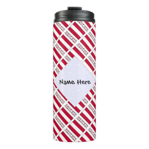 Austria and Austrian Flag Tiled Personalized Thermal Tumbler