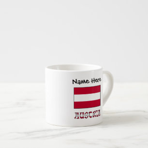 Austria and Austrian Flag with Your Name Espresso Cup