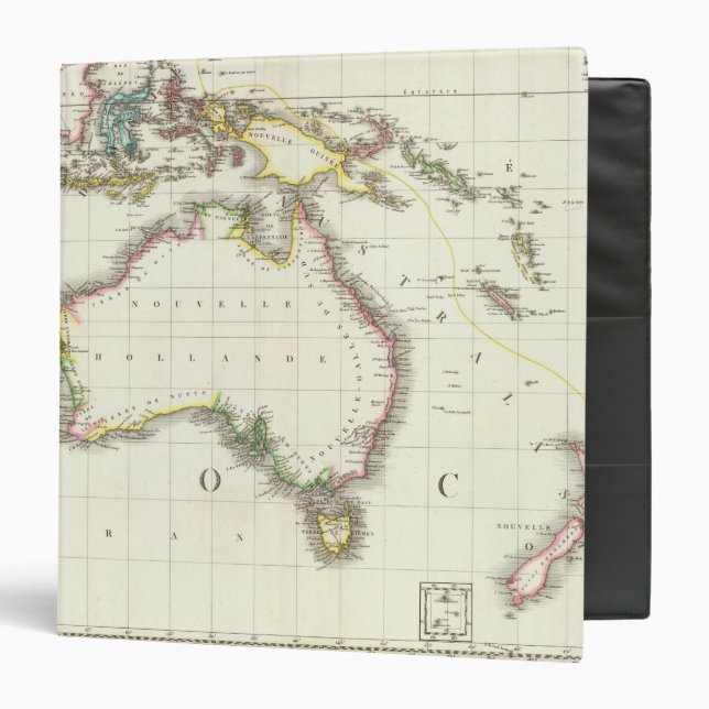 Austria and Indonesia Engraved Map Binder (Front/Inside)