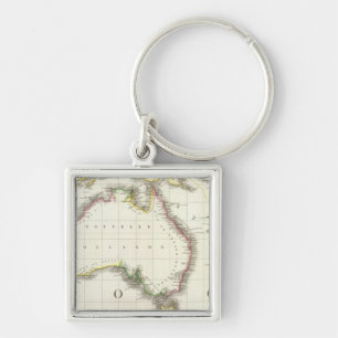 Austria and Indonesia Engraved Map Keychain