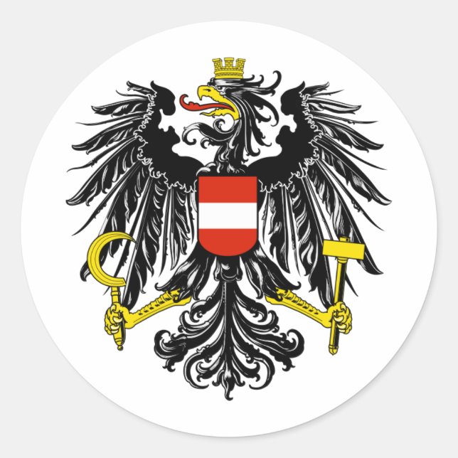 Austria AT Classic Round Sticker (Front)