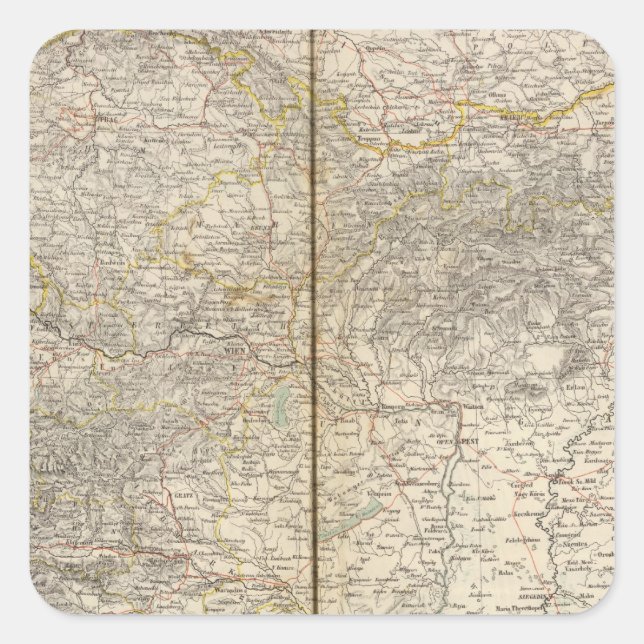 Austria Atlas Map Square Sticker (Front)