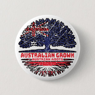 Austria Austrian Australian Australia Tree Roots 2 Inch Round Button