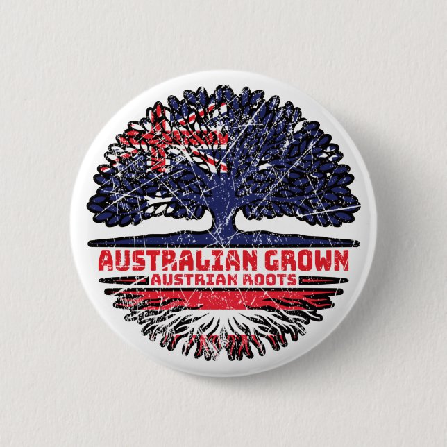 Austria Austrian Australian Australia Tree Roots 2 Inch Round Button (Front)