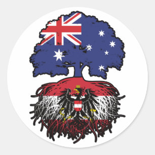 Austria Austrian Australian Australia Tree Roots Classic Round Sticker