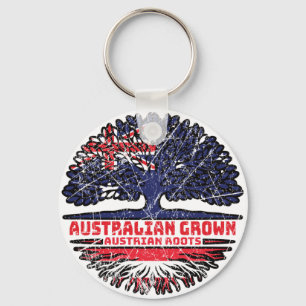 Austria Austrian Australian Australia Tree Roots Keychain