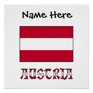 Austria Austrian Flag Black Personalization Poster