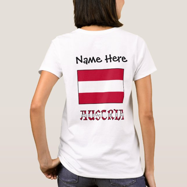 Austria Austrian Flag Personalized T-Shirt (Back)